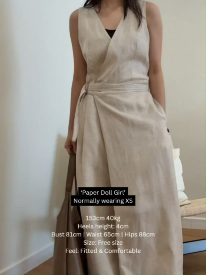 Antonia V Collar Belted Wide Leg Jumpsuit