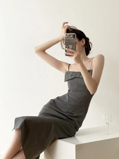 Ethel Bow Front Cami Dress-The Black Bow-
