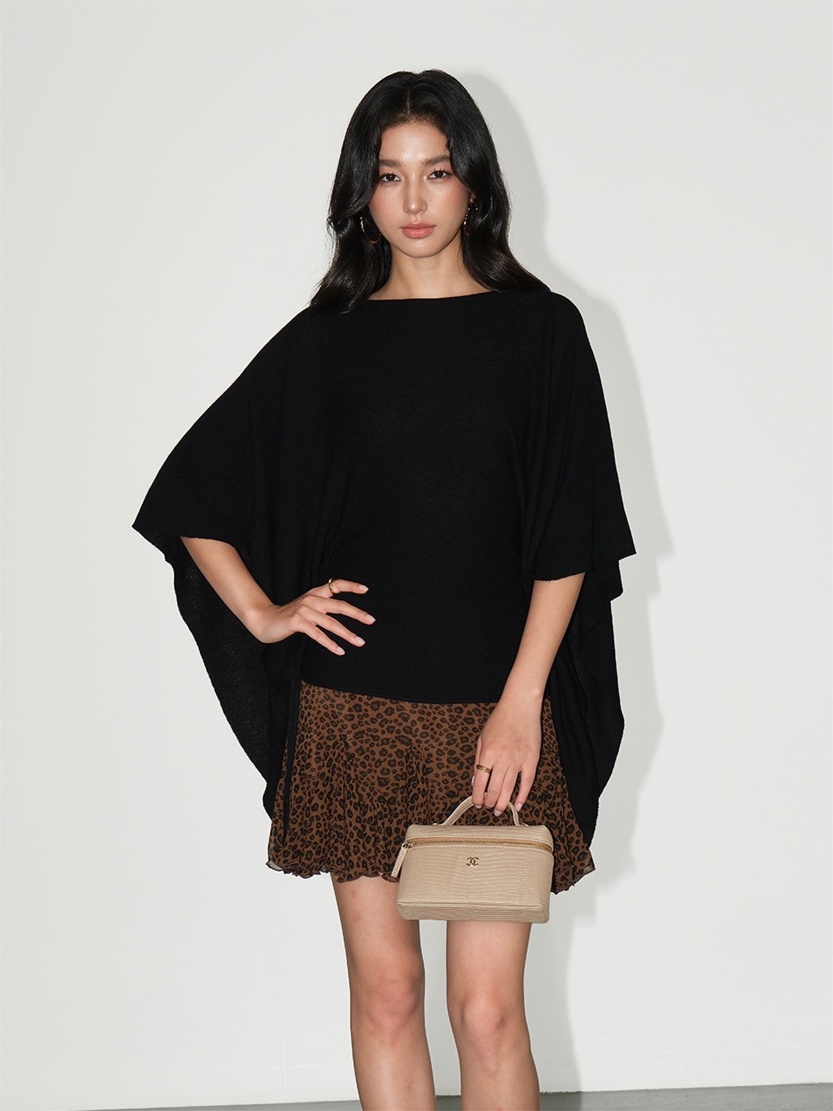 Lysette One-Shoulder Batwing Knit Top