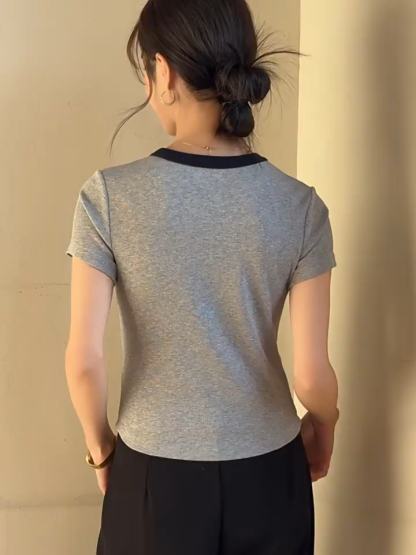 Leia Colour Binding Neckline Tee