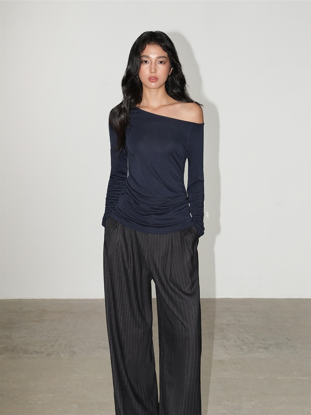 Leona Pinstripe Wide-Leg Trousers