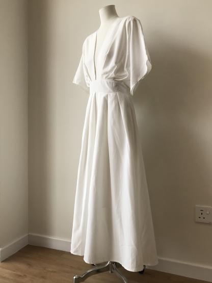 Violet Structured V-Neck Dress