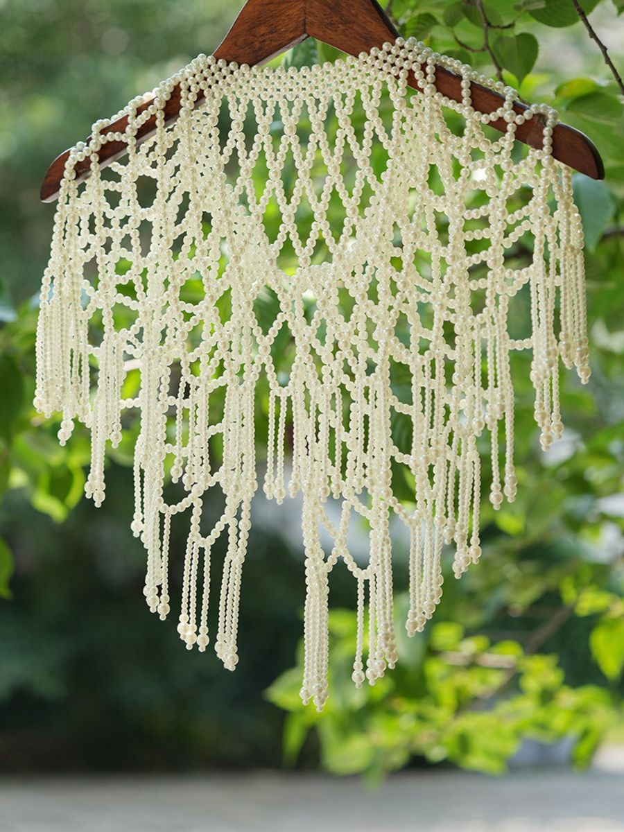 Yun Dang Pearl Beaded Tassel Cape