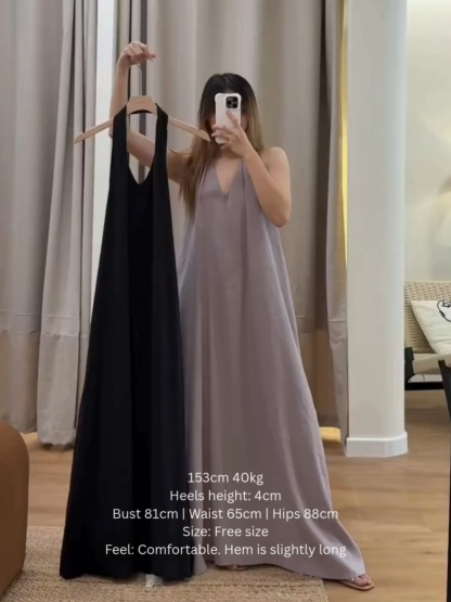 Chizu Halter Neck Bare Back Dress (DR103)