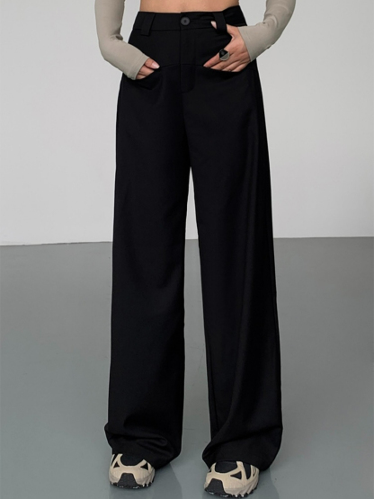 Marnie Straight Cut Pants-The Black Bow-
