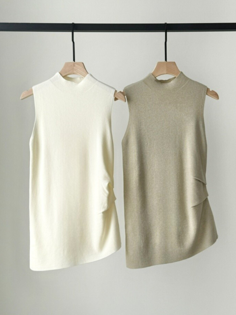 Elle High Neck Sleeveless Knit Top