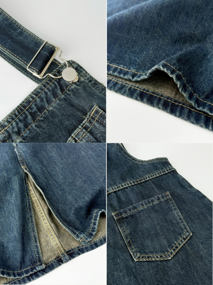 American Denim Dungaree Dress & Pezy Basic Tee