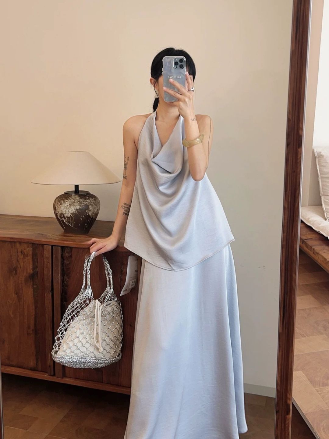 Laken Swing Collar Top & Skirt Set