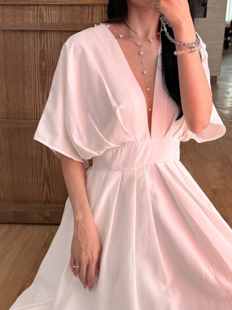 Violet Structured V-Neck Dress