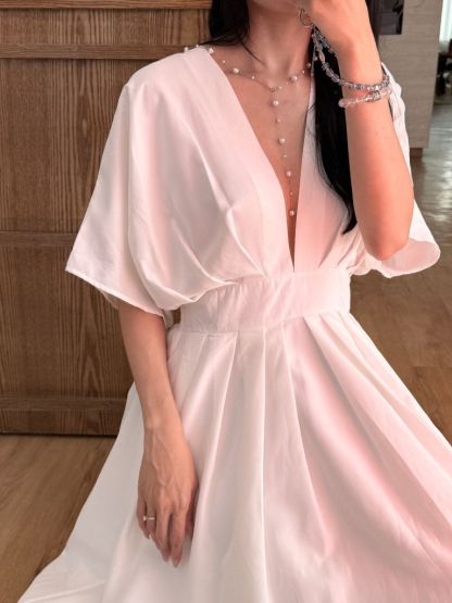 Violet Structured V-Neck Dress