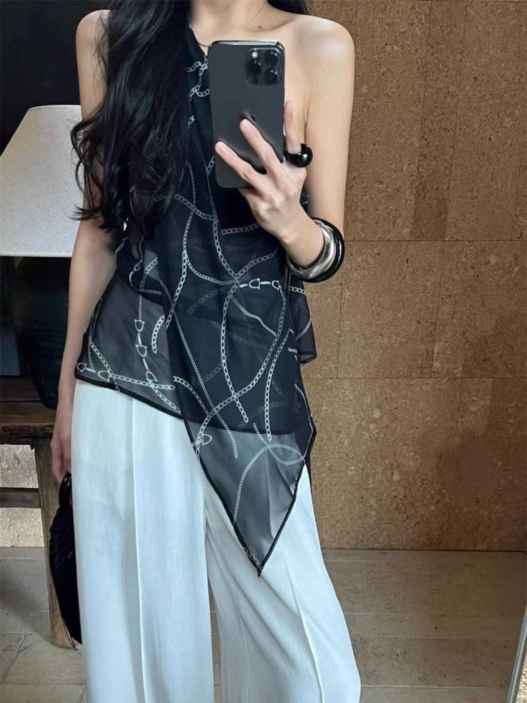 Wynna Graphic Print One Shoulder Top