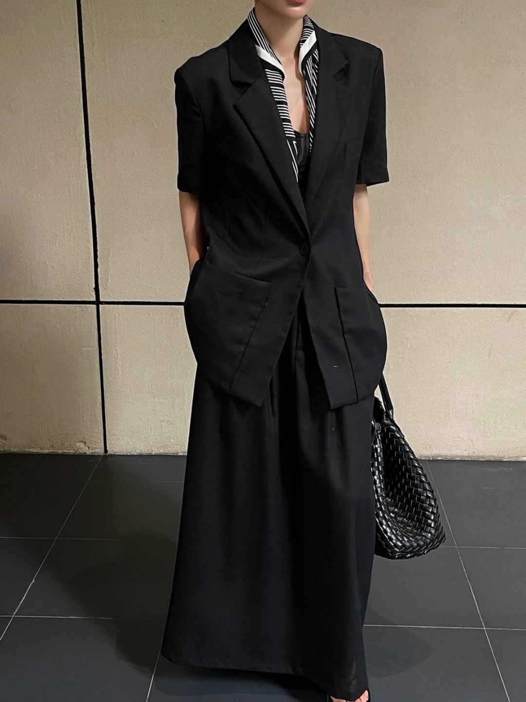 Ayzel Soft Structured Vest Jacket & Wide Leg Pants Set