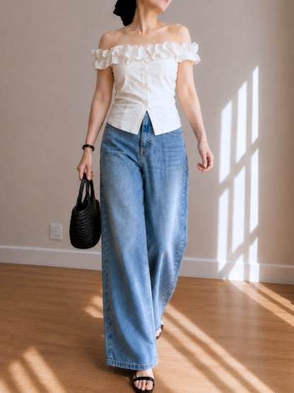 Celina Ruffle-Trim Off-Shoulder Top 
