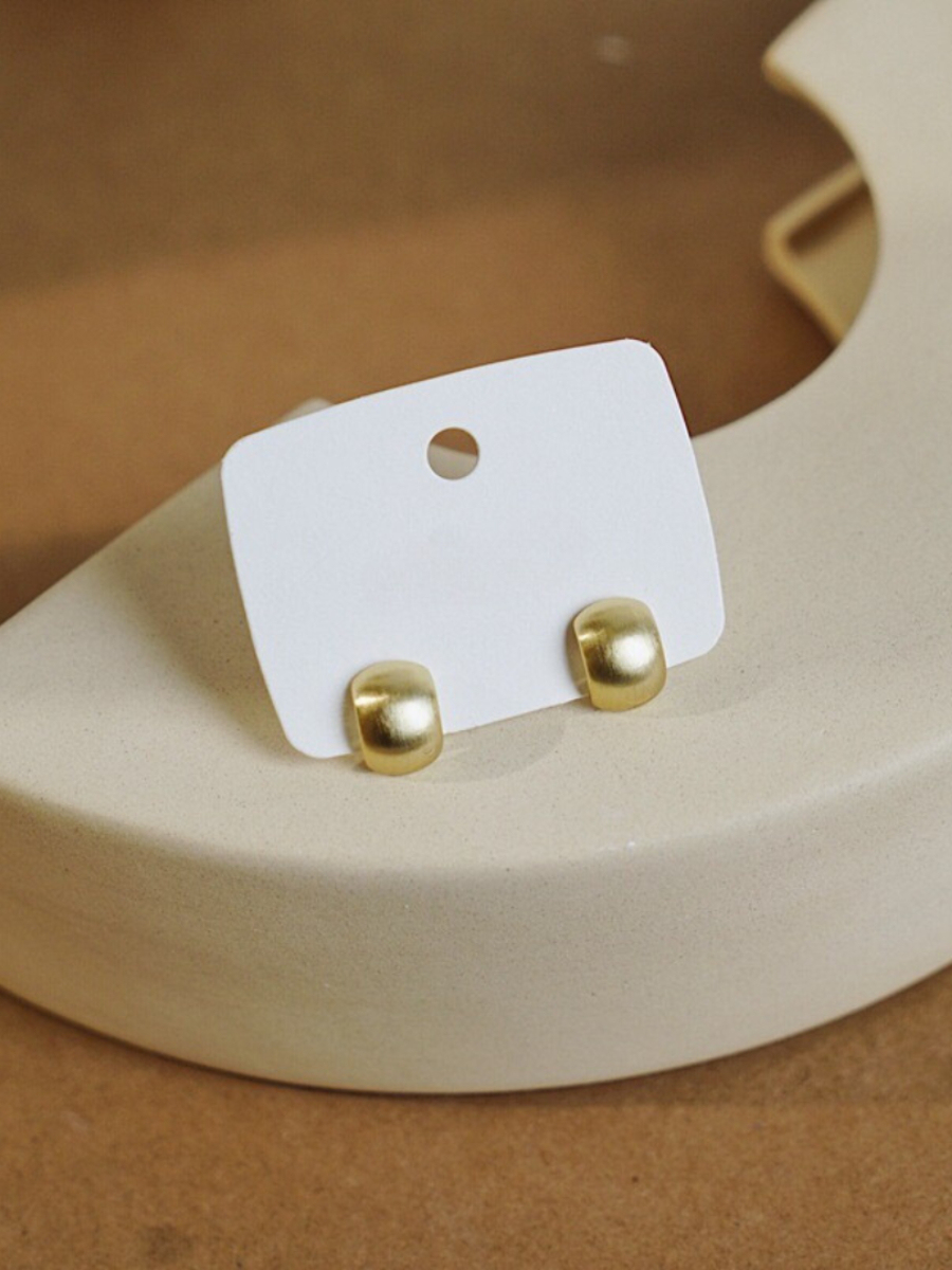 Metal Beans Ear Studs-The Black Bow-