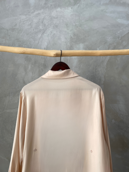 Oddetta Silky Shirt with Back Button (Discounted-Free size)-The Black Bow-