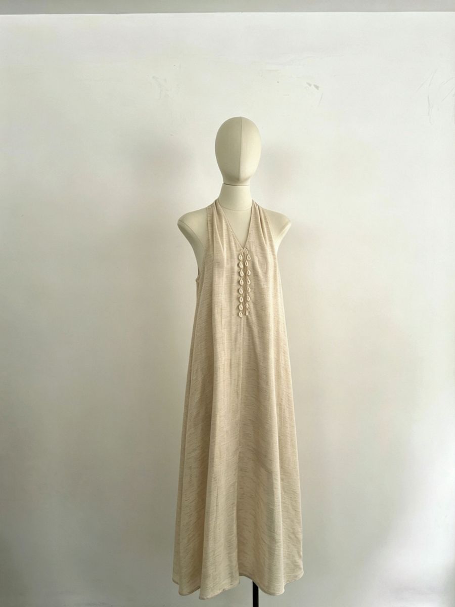 Petyr Linen Halter Neck Maxi Dress