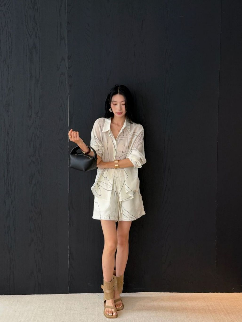 Poe Graphic Printing Shirt & Shorts Set