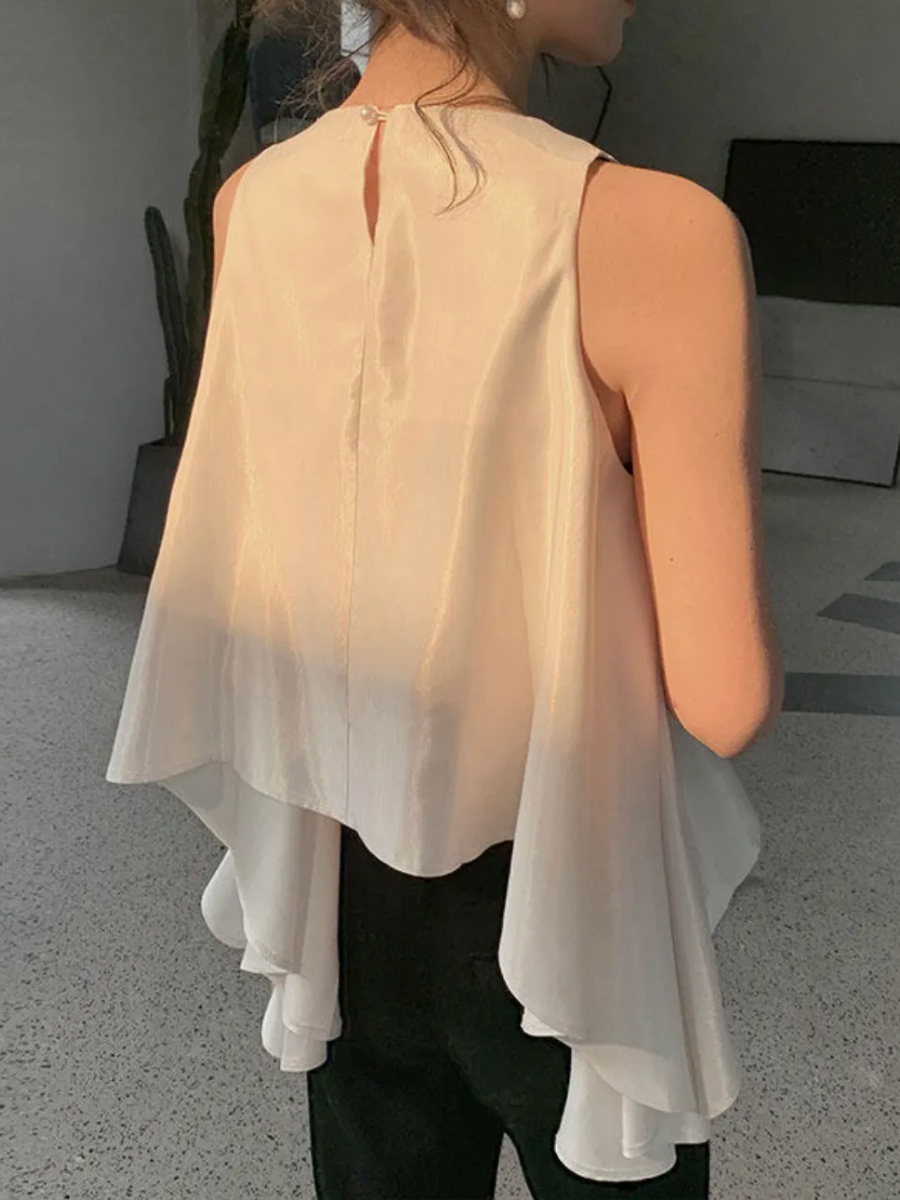 Shivonne Ruffle Side Sleeveless Top-The Black Bow-