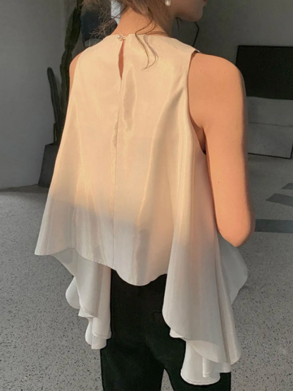 Shivonne Ruffle Side Sleeveless Top-The Black Bow-