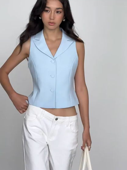 Roisyn Collared Sleeveless Vest