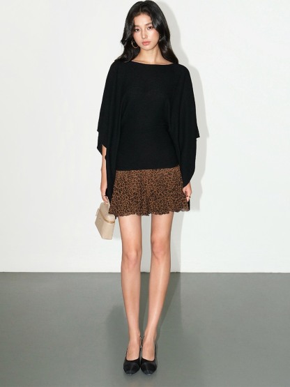 Lysette One-Shoulder Batwing Knit Top