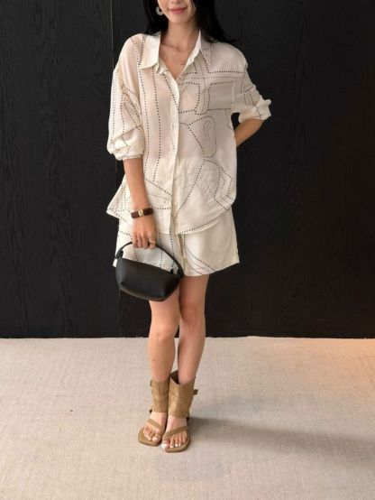 Poe Graphic Printing Shirt & Shorts Set