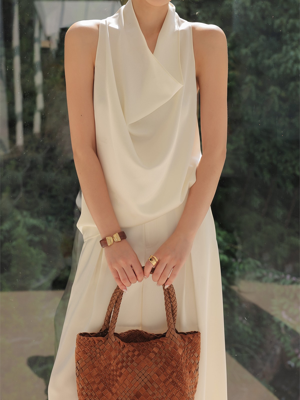 Helos Draped Sleeveless Top & Wide-Leg Pants (Sold Separately)