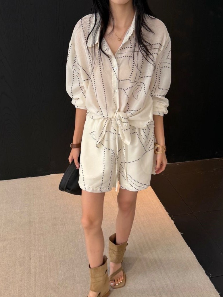 Poe Graphic Printing Shirt & Shorts Set