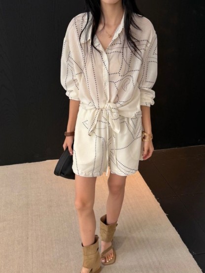 Poe Graphic Printing Shirt & Shorts Set