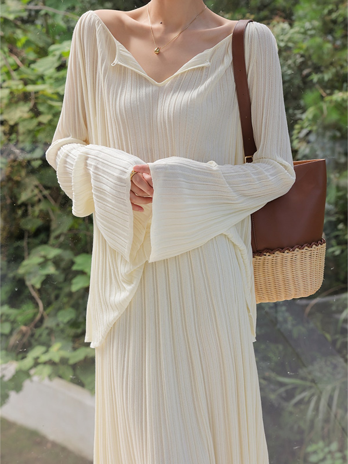 Hailey Lightweight Knit Long-Sleeve Top & Skirt (Sold Separately)