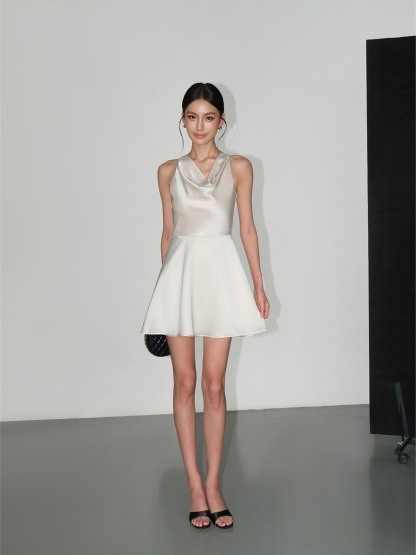 Leonie Satin Cowl Mini Dress