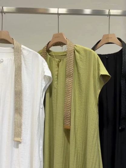 Chinny Crew Neck Column Dress With Belt (DR107)