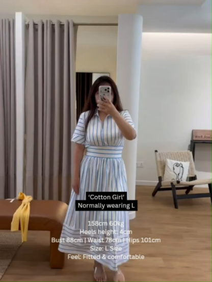Vivianna Collar Stripe Shirt Dress