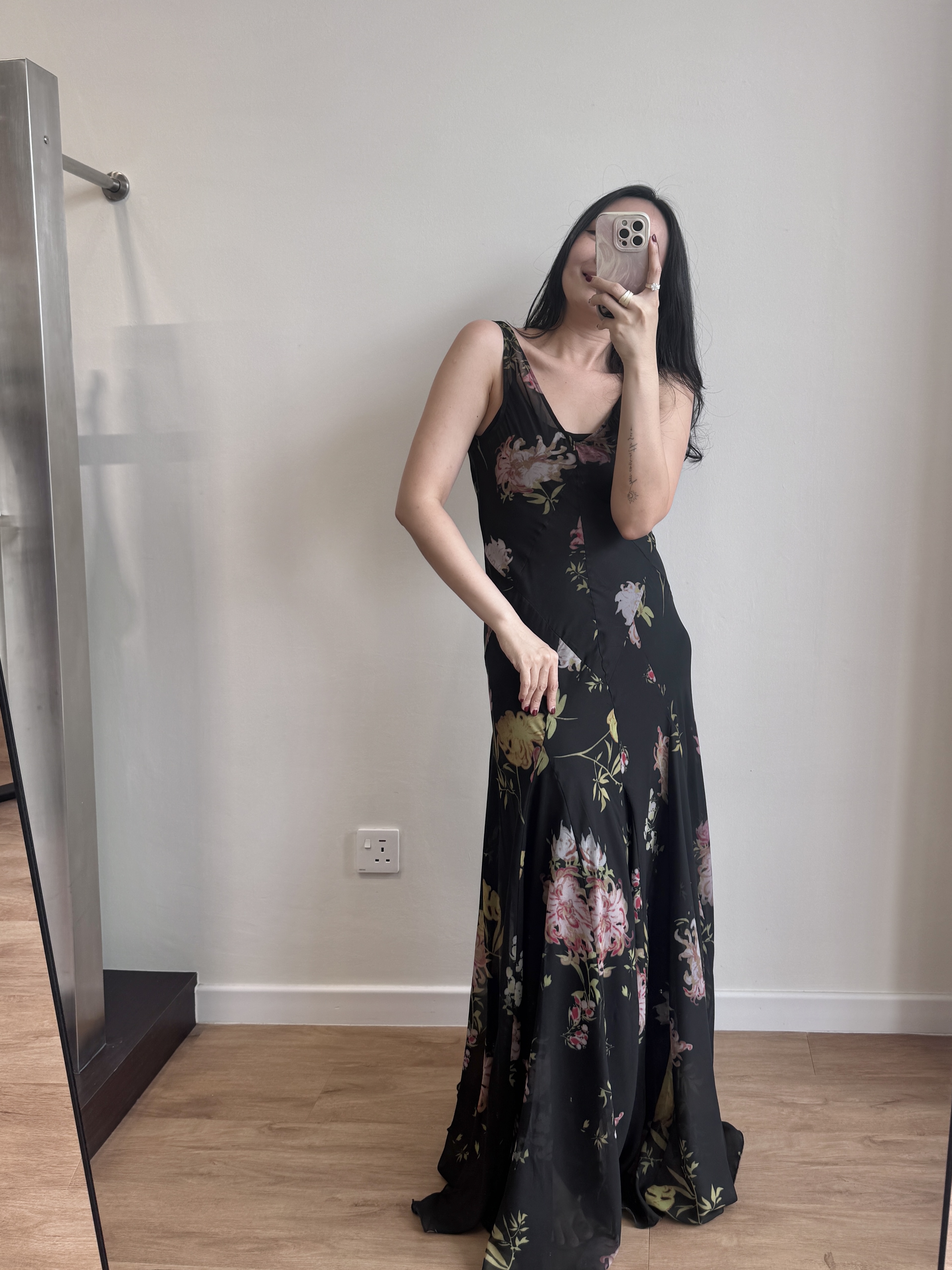 Lena U-Neck Floral Printing Maxi Dress