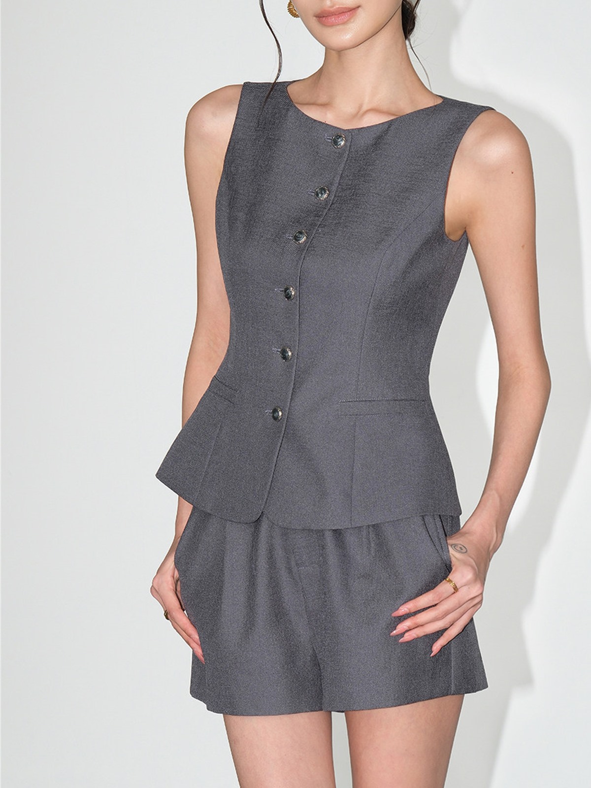 Leandra Tailored Vest & Shorts (Sold Separately)