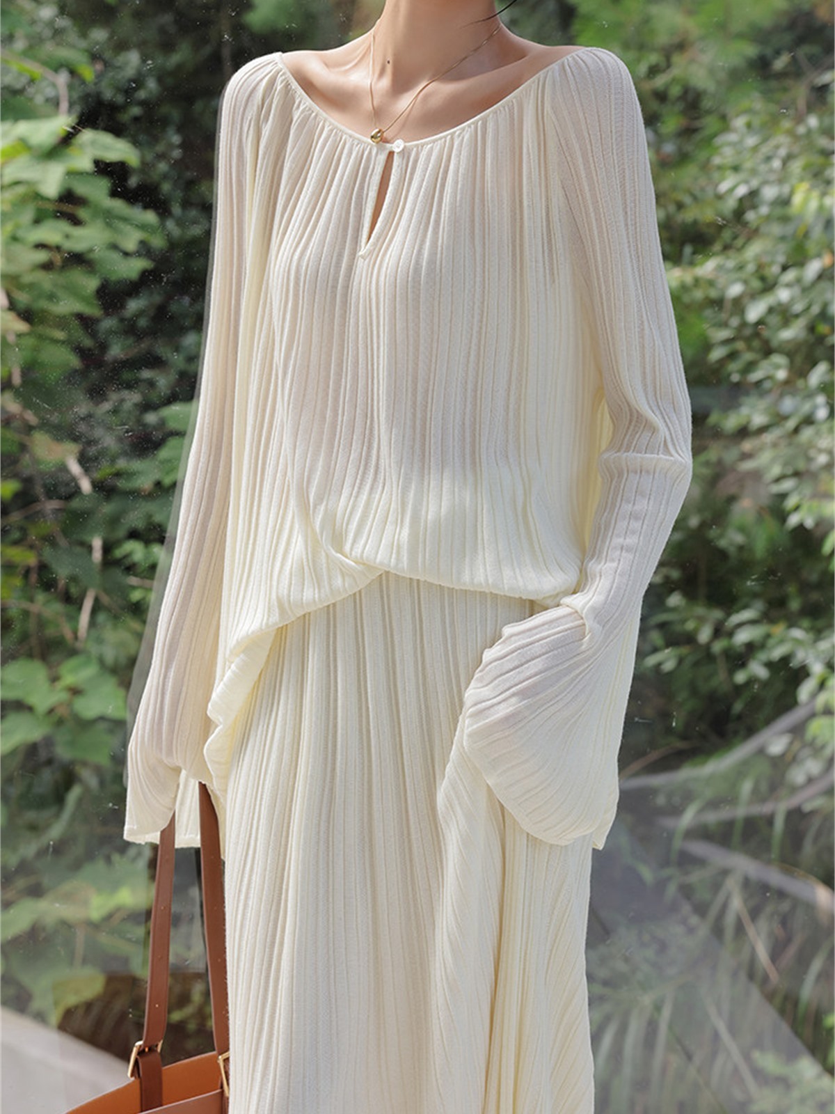 Hailey Lightweight Knit Long-Sleeve Top & Skirt (Sold Separately)