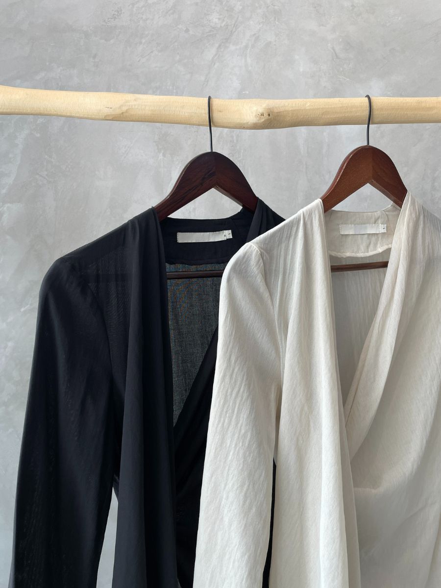 Koral Trumpet Sleeve Front Wrap Top-The Black Bow-