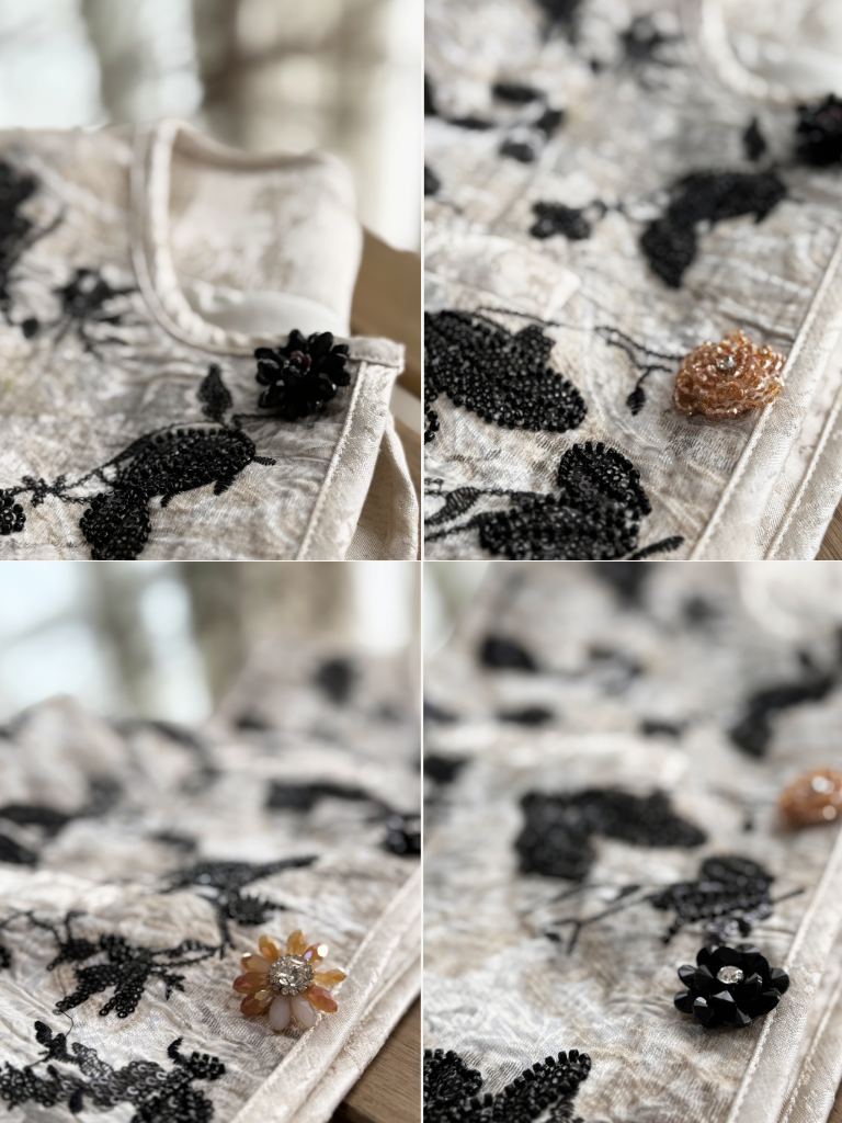 Hei Er Beaded Oriental Vest with Shoulder Padding-The Black Bow-