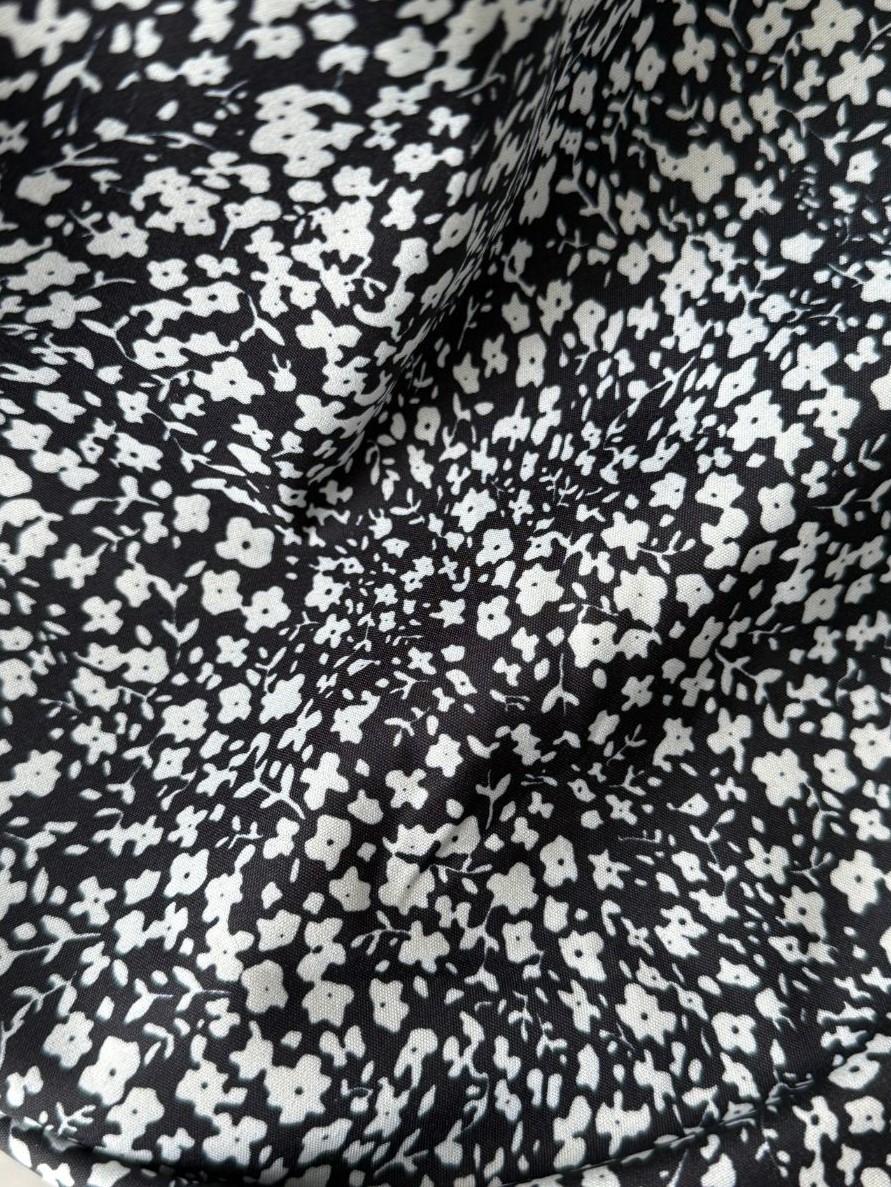 Xenal Floral Puff Sleeve Dress (Discounted-L size)-The Black Bow-