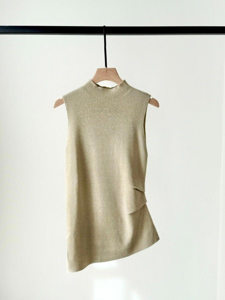 Elle High Neck Sleeveless Knit Top