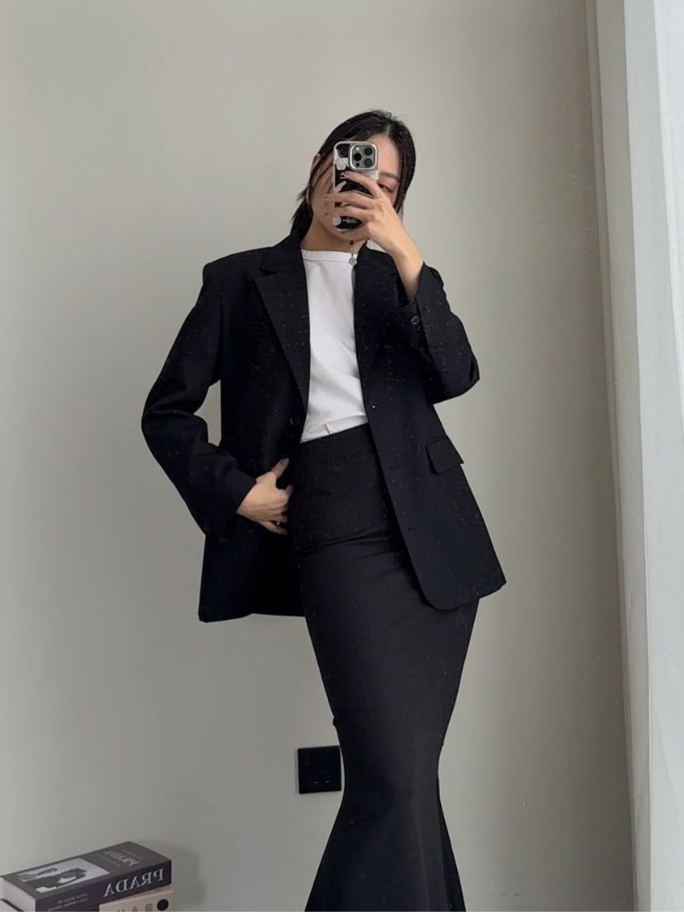 Zendy Draped Flare Suit Skirt