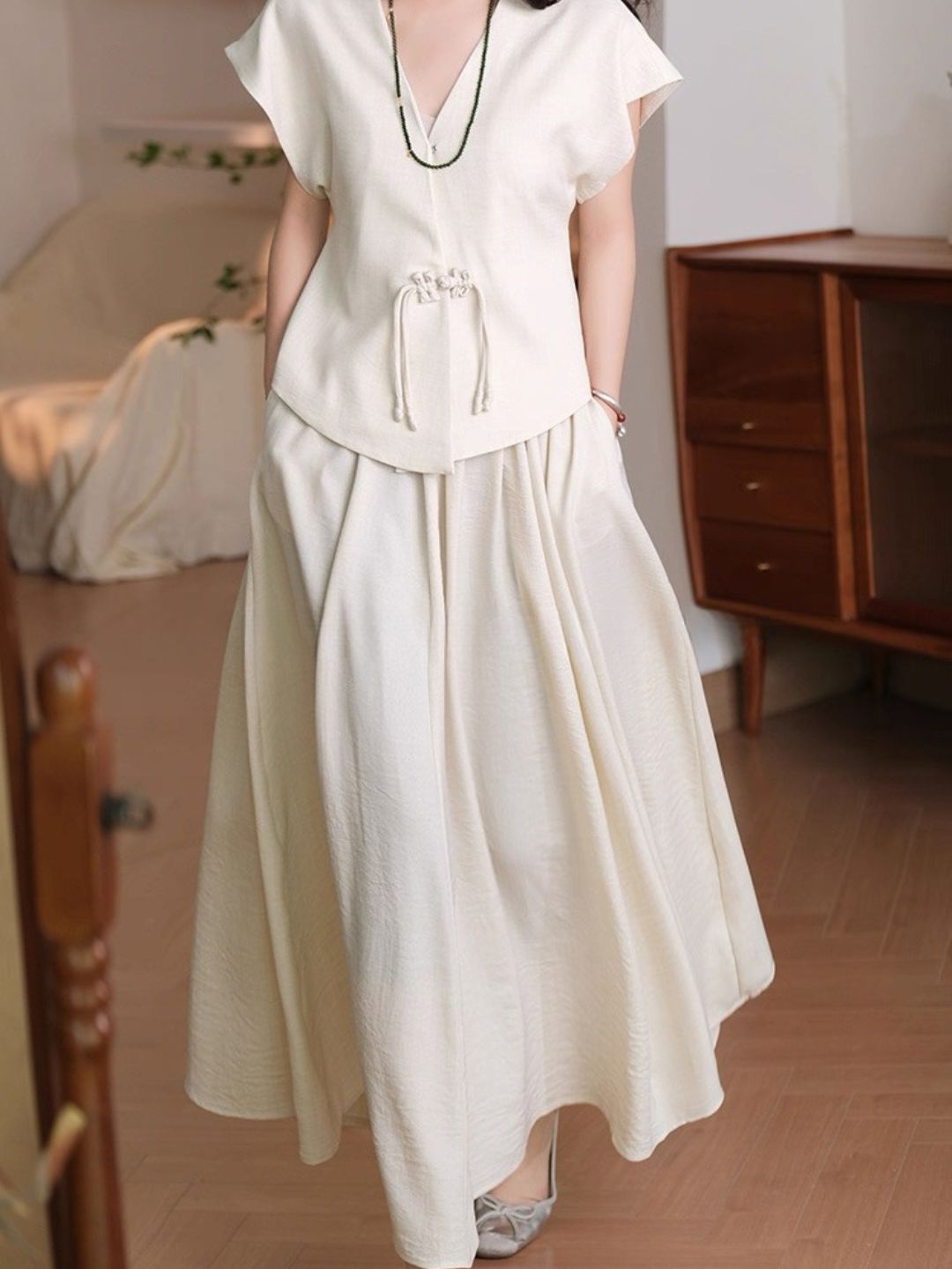 Ling Hua Oriental Top & Skirt Set