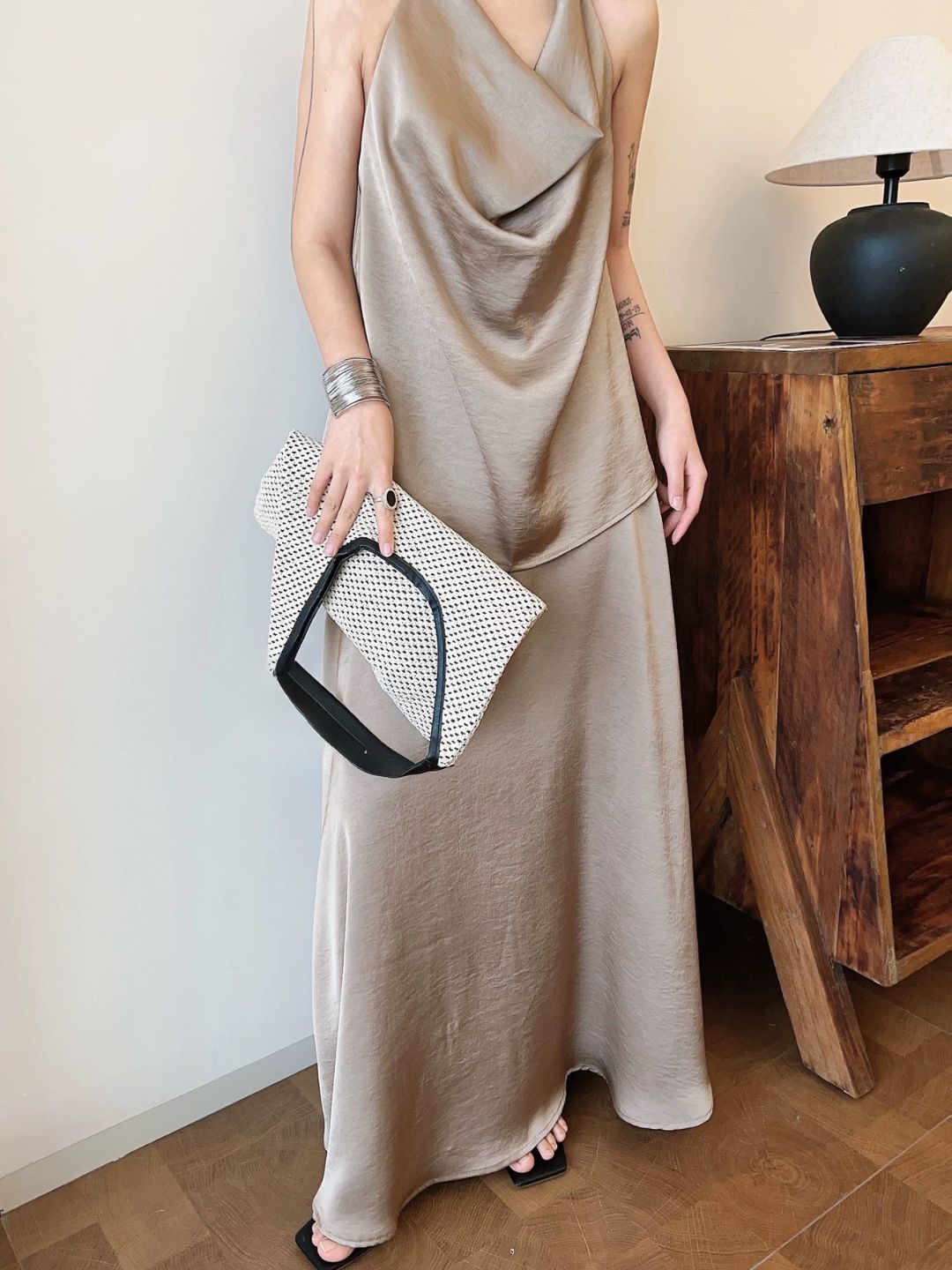 Laken Swing Collar Top & Skirt Set