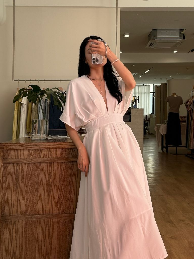 Violet Structured V-Neck Dress