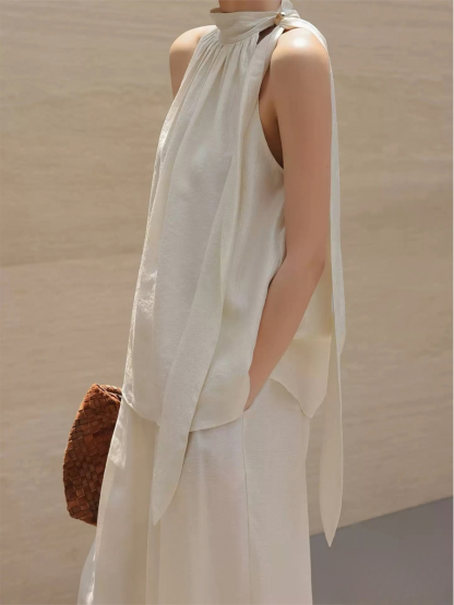 Heloise Halter-Neck Pearlecent Top