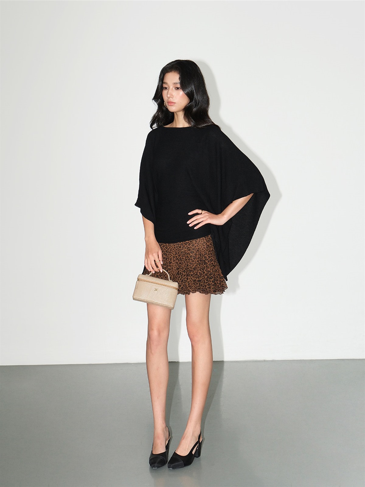 Lysette One-Shoulder Batwing Knit Top