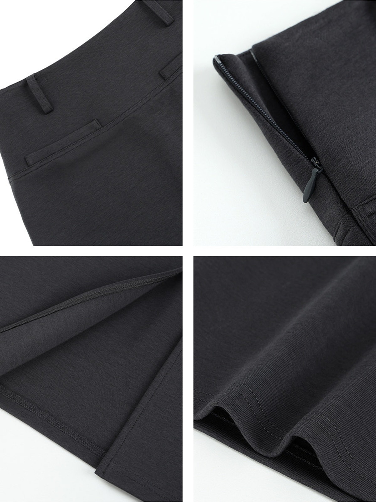 Joelle Straight Cut Back Slit Midi Skirt