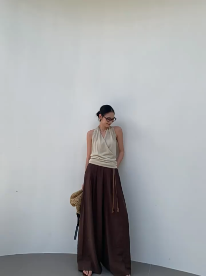 Linsey Tencel Halter Neck Knit Top
