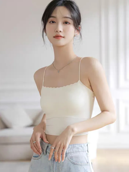 Doria Seamless Wavy Padded Crop Top-The Black Bow-
