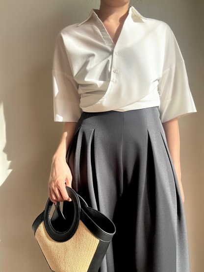 Verona Mid Sleeve Waist Tie Shirt